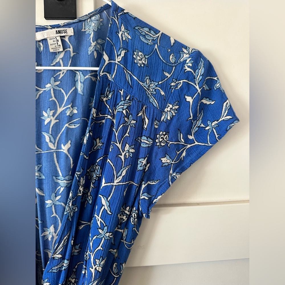 Amuse Society Blue Maxi Wrap Dress